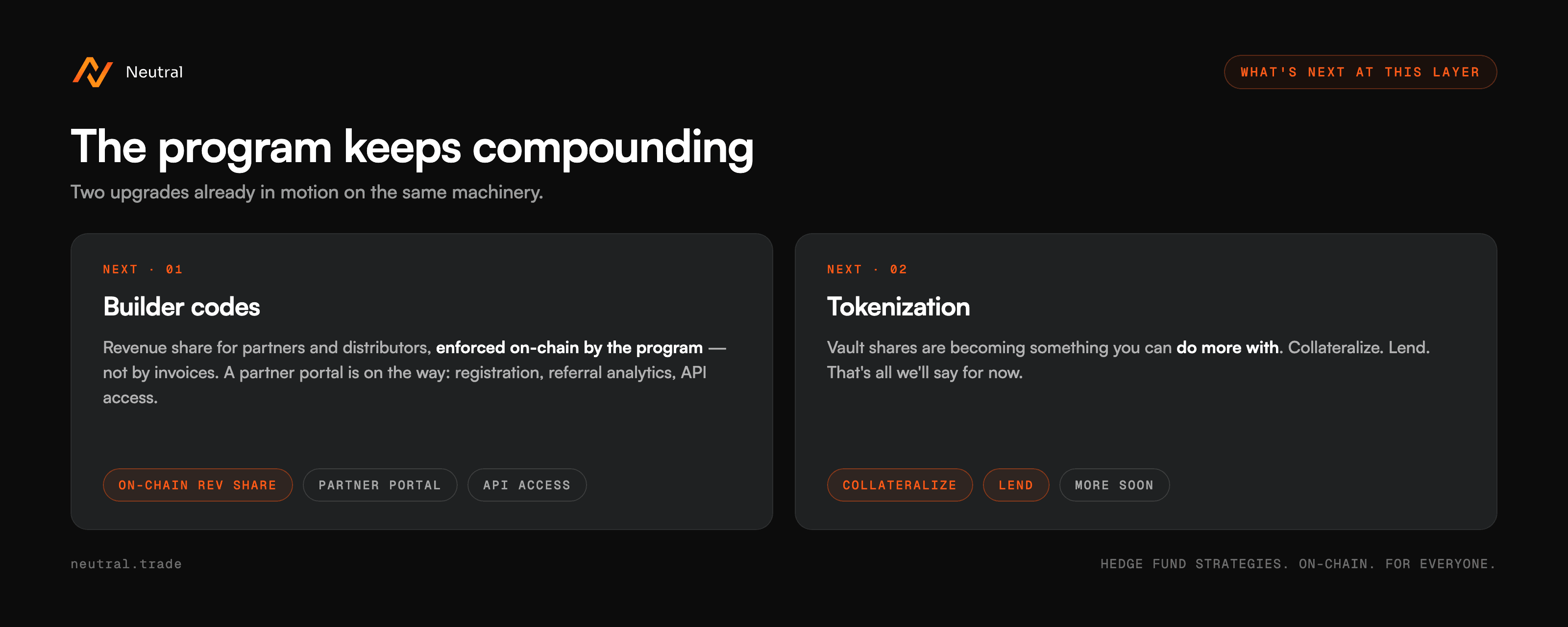 What's next - builder codes and tokenization