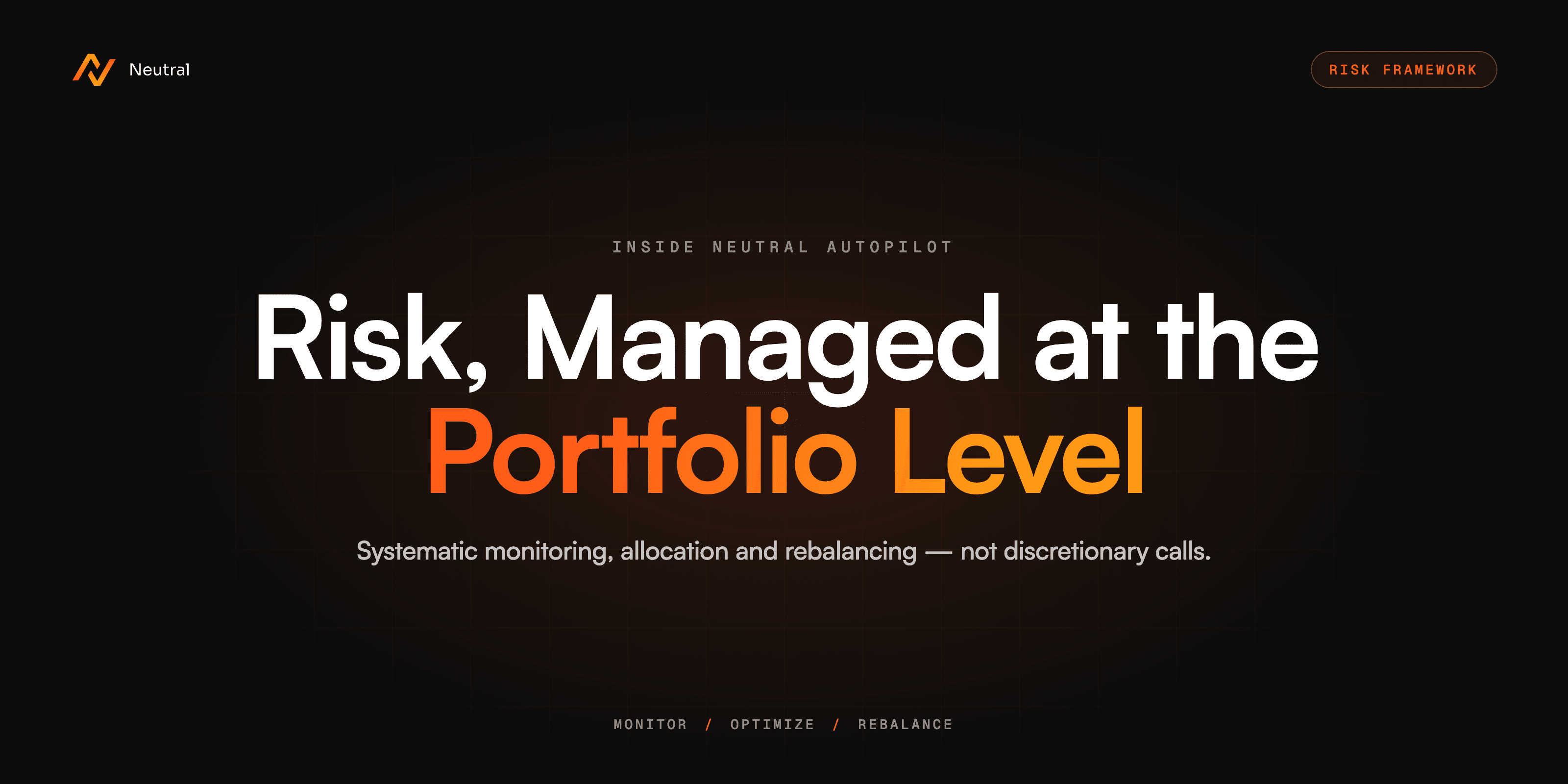 Neutral Autopilot: Risk Management, Monitoring, Rebalancing & Strategy Allocation